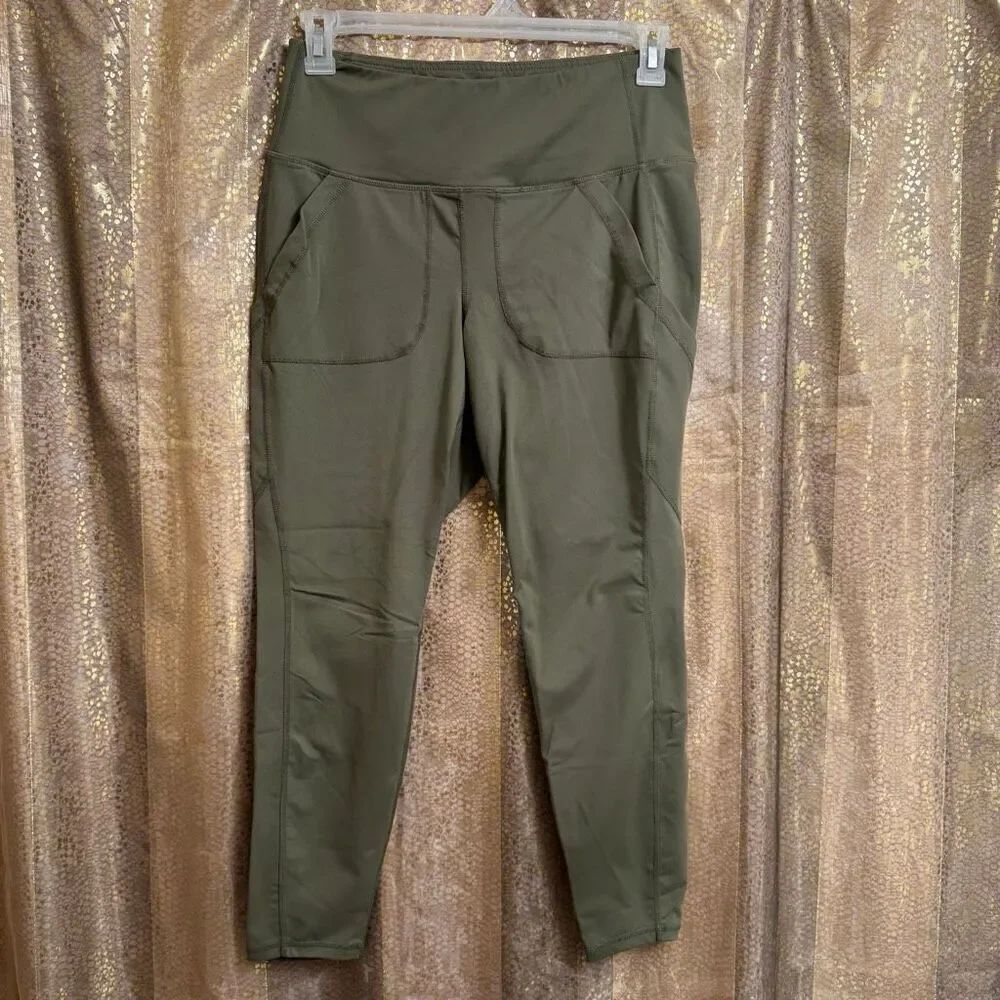 Torrid Active Olive Green Front Pocket High Waist Stretchy Leggings Size 1 14/16